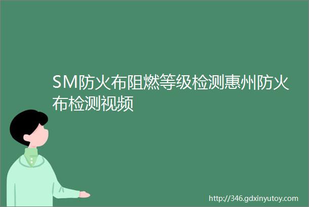 SM防火布阻燃等级检测惠州防火布检测视频