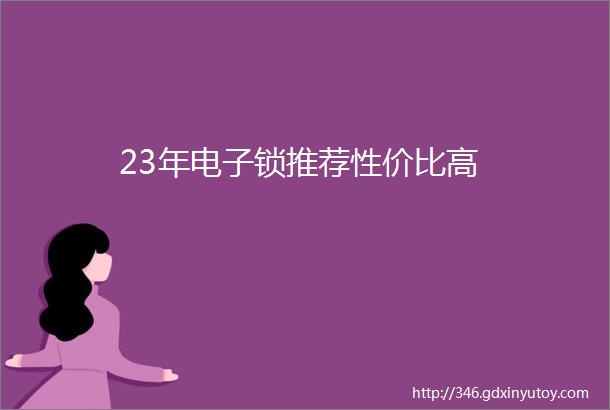 23年电子锁推荐性价比高