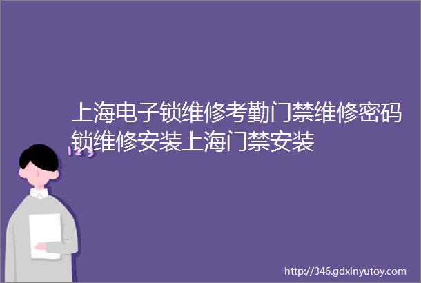 上海电子锁维修考勤门禁维修密码锁维修安装上海门禁安装